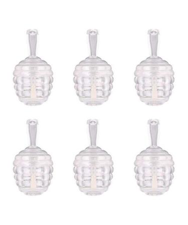 6 pieces empty lip gloss reusable lip gloss container honey pots shaped lips gloss tube 9ml empty refillable lips gloss bottles diy cosmetics lipstick container transparent