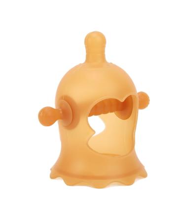 Wrist Hand Teether with 3 Realistic Pacifiersr Handle Wrist Baby Teether Silicone Grind Teeth Safe Baby Relieve Gum Discomfort Teether for Baby (Brown)