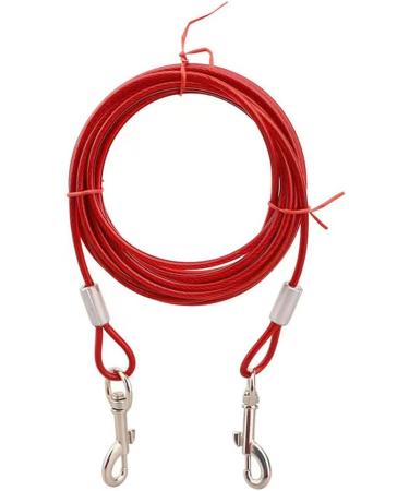 Mithui ju Dog Tie Out Cable and Stake Pet Traction Rop Heavy Duty Stake-Out Dog Spike Spiral Pet Ground Anchor Spike in Ground for Outdoor Camping Yard and Garden Small Medium Pets (16FT/5M Red) 16FT/5M Red - Buy Online on SooperMarket.com