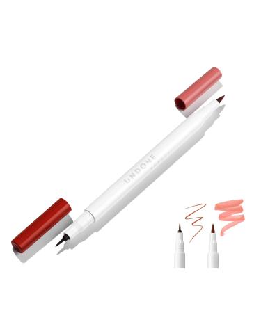 Undone Beauty Forever Lip 2-in-1 Stain and Precision Liner with Deep Enhancing Shade and Sheer Stain for Longwearing  Naturally Full Lip Look and Soothing Aloe - Clean  Vegan  and Paraben & Cruelty Free - Tan