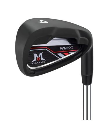 MAZEL WM-X1 Individual Golf Iron 1,2,3,4,5,6,7,8,9,Pitching Wedge,Sand Wedge or Irons Set with Graphite/Steel Shafts for Right Handed Golfers Right Handed Black,#4,Steel,Flex S