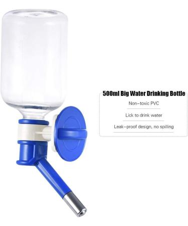 500ml Pet Water Bottle - No Drip Automatic Feeder for Small Animals - Leak Proof, Hanging Dispenser for Dogs, Cats, Rabbits, Hamsters, Hedgehogs - BPA Free, Blue - Buy Online on SooperMarket.com