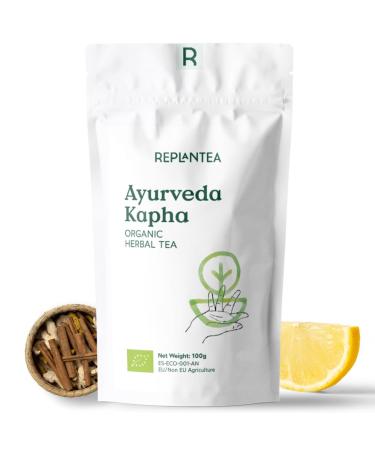 Ayurveda Tea Kapha Organic 100g (50 Cups) | Herbal Loose Leaf Tea with Ginger Lemon Liquorice Cinnamon Lemongrass REPLANTEA