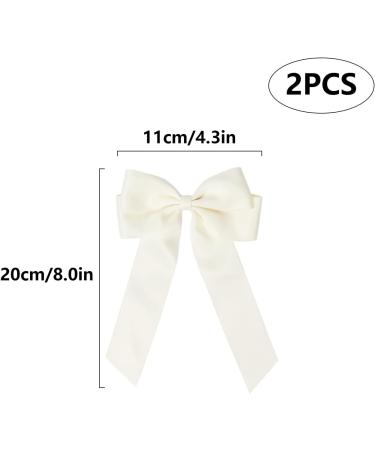 2 Pack Bow Hair Clips White Hair Bows for Women Girls Large Bow Clips Hair Barrette Hair Accessories Beige - Buy Online on SooperMarket.com
