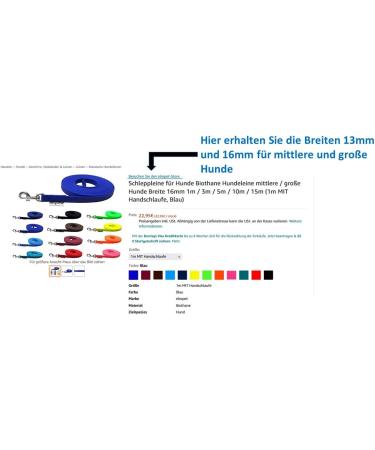 Buy Biothane Tow Leash for Small Dogs | 9mm | 3m 10m 15m Options | Durable & Waterproof Dog Leash - Buy Online on SooperMarket.com