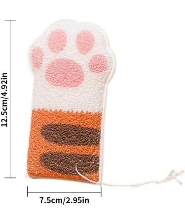 Body Exfoliating Sponge Elastic Bath Sponge Cute Bathing Clean Scrub Brush with 4 Cat Paws - Buy Online on SooperMarket.com