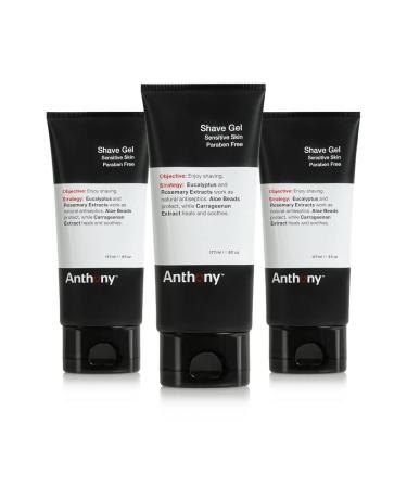 Anthony Shaving Cream Mens Sensitive Skin: Squalane Eucalyptus Spearmint and Rosemary Extracts Help Soothe Refresh Cool and Condition Your Skin for Shave 6 Fl Oz 3 Pack 6 Fl Oz (Pack of 3)
