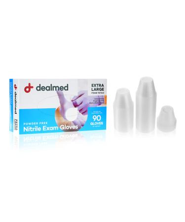 Dealmed Nitrile Exam Gloves and Medicine Cup Bundle Pack | Size X-Large 90 Count Gloves and 100 Count 1 oz. Cups | Disposable Latex Free