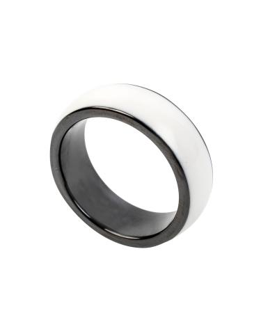 riversmerge NFC White Forum Type 2 215 496 Bytes Chip Universal for Mobile Phone Wearable Smart Ring Waterproof Ceramic NFC Ring for Men or Women (White-NFC 22mm)