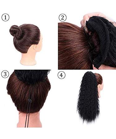 SEGO Hair Extensions Ponytail - Wavy Hairpiece Bun & Braided Updo | Black - International Shipping - Buy Online on SooperMarket.com