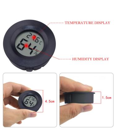 POPETPOP 4 pcs humidity gauge bearded dragon tank accessories humidity monitor gecko tank accessories indoor temperature gauge digital humidity meter Temperature and humidity meter crawl mediumx2pcs Blackx2pcs - Buy Online on SooperMarket.com