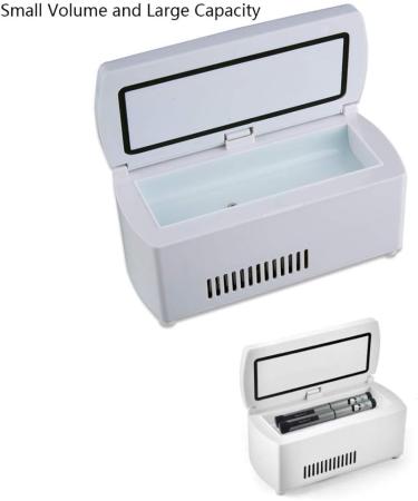 Insulin Car Refrigerator Dual-use Medicine Refrigerator Insulin Charging Refrigerated Box 2-8 C Constant Temperature Large Capacity 207 * 94 * 91MM White - Buy Online on SooperMarket.com