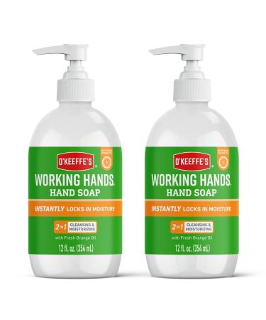O'Keeffe's Working Hands Orange Scented Hand Soap 2 x 354ml Gentle & Nourishing | 2-in-1 Cleansing & Moisturising Hand Wash 177 ml (Pack of 2)