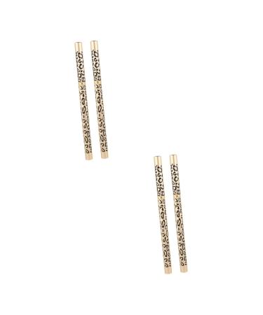 Healeved 4 Pcs Double Head Eyebrow Pencil Black Eyeliner Pen Eyebrown Beauty Eyebrow Pencil Puff Wooden