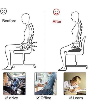 GeRRiT Memory Foam Seat/Chair Cushion for Relieves Back Sciatica Pain Tailbone Pain for Hemorrhoid Coccyx Sciatic Nerve Pregnancy and Tailbone Pain - Buy Online on SooperMarket.com