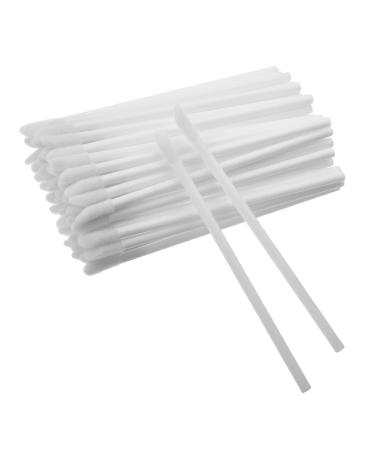 50pcs Disposable Lipstick Gloss Wands Disposable Lip Brushes Lipstick Lip Gloss Wands Applicator Tool for Beauty Makeup (White)