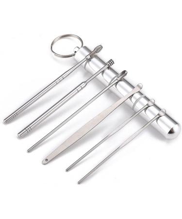 BAIRU 6PCS Pocket Ear Wax Removal Tool Set in Portable Aluminium Alloy Bottle - Buy Online on SooperMarket.com