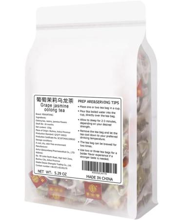 Grape jasmine oolong tea 5.29 oz White grape oolong tea bag Mixed taste fruit tea Jasmine hot drink taste 150g - Buy Online on SooperMarket.com