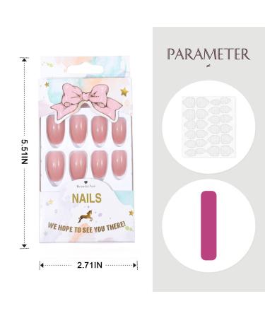 Handcess 24 Pcs Medium Pink Ballerina Press On Nails | Glossy False Nails for Women & Girls - Perfect for International Shipping - Buy Online on SooperMarket.com