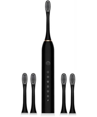 Buy Waterproof Electric Toothbrush for Adults | 6 Speeds & 4 Brush Heads | Black - International Shipping Available - Buy Online on SooperMarket.com