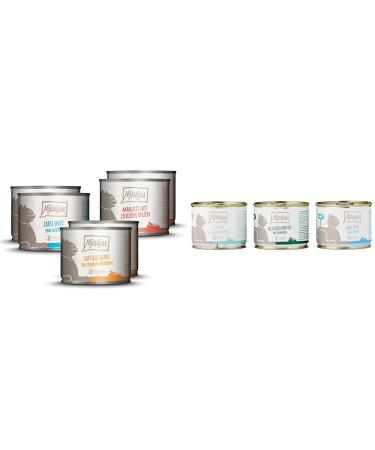 Mjamjam - Premium wet food for cats - trial package 6 -pack (6 x 200 g) & - Premium wet feed for cats - Mix package II - Wild & rabbit turkey bundle with wet feed for cats monopacle 1 mixing package 200 g (6 Pack)
