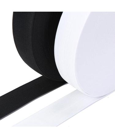 2 Pack 10 Yard 1.5 Inch Sewing Elastic Band - Heavy Stretch Braided Elastic for Pants, Waistband, Wigs, Skirts - Black & White - High Elasticity for DIY Projects - Buy Online on SooperMarket.com