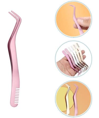 FOMIYES Eyelash Tweezers with Comb Eyelash Tweezers for False Lashes Ergonomic Eyelash Tool Convenient Eyelash Tweezer Eyelash Mascara Pink Miss Stainless Steel Belt Major - Buy Online on SooperMarket.com