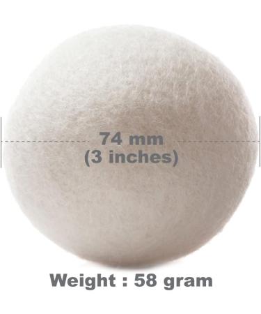 Natural Wool Dryer Balls - Set of 6 | Fabric Softener & Wrinkle Reducer | Eco-Friendly Alternative to Plastic Balls & Liquid Softeners - Buy Online on SooperMarket.com