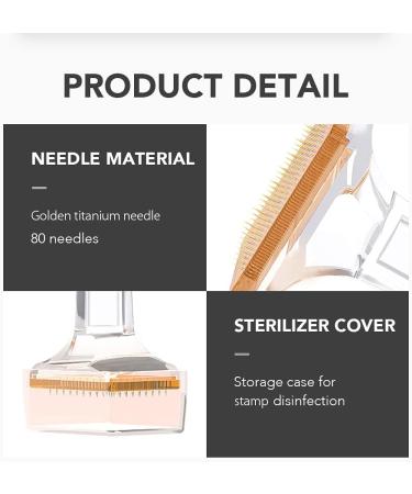Derma Stamp for Beard and Hair Growth INCELLICE Dermastamp 1.5mm 80 Titanium Microneedling Stamp Individual Golden Needles for Face Body Skin Care Improve Essence Absorption 80 Pins Stamp-1.5mm - Buy Online on SooperMarket.com