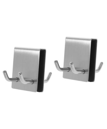 Hemoton Shower Hook 2pcs Glass Door Hook Wreath Hanger Coat Hangers Towel Hooks Black Hat Hooks Cabinet Door Coat Hook