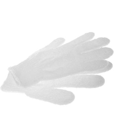 Exfoliating Peeling Bath Gloves - White 1 Pair (2 Pieces) for Spa-Like Skin Care | Fast International Shipping - Buy Online on SooperMarket.com