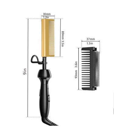 Dan Technology Mini Hot Comb - Dual Voltage Electric Hair Straightener for Travel & Home - Professional Pressing Comb for Natural Black Hair - Gold - Buy Online on SooperMarket.com
