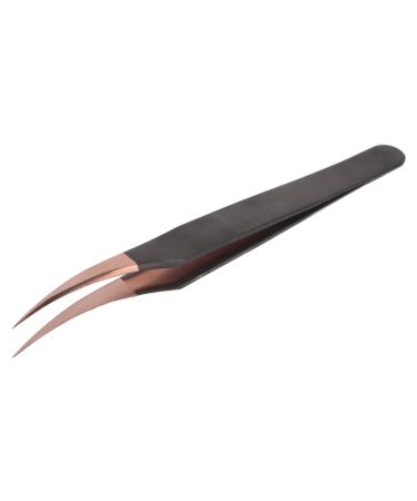 Eyelash extension tweezers safe and precise eyelash tweezers made of rose golden stainless steel for the women's salon (slightly curved tweezers)