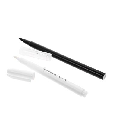 Cabilock 2pcs Can Be Food Coloring Pen White Marker Food Colour Pens White Icing Pens Baking Markers Plastic Black White