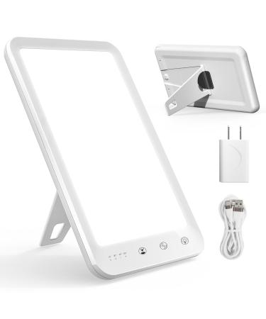 Onirri Light Therapy Lamp - UV-Free 10000 Lux Sun Lamp with Adjustable Brightness Timer and Memory Function 90 Rotatable Light for a Happy Life Home & Office Indoor Use White
