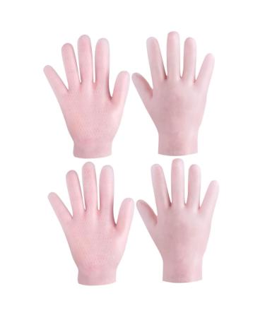 minkissy Ear Piercing Kit 2 Pairs Nourishing Care Gloves Hydrating Gloves Foot Dry Hand Moisturizing Gloves Lotion Gloves Grooming Glove Sebs Hand Gloves Miss Brighten Skin Colour Pink
