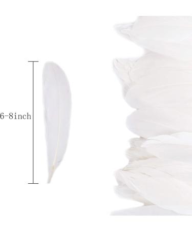HaiMay 200 Pieces 6-8 Inches White Goose Feathers for Wedding & Party Decor - Buy Online on SooperMarket.com