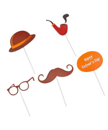 Warmhm 50 Pcs 10 Set Top Hat Father Glasses Cake Brown 10.6X8.5CM
