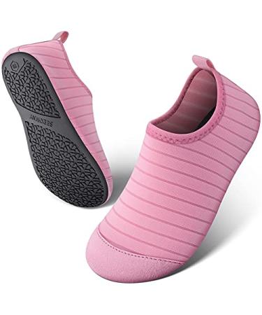 SEEKWAY Kids Water Shoes Toddler Boys Girls Quick Dry Non-Slip Aqua Socks for Outdoor Sports Pool Swim Beach Walking 10.5-12 Little Kid Pink