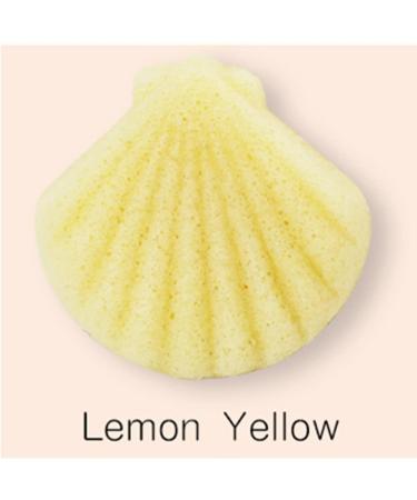 Cowry Shaped Konjac Washing Face Sponge Puff Facial Cleansing Care Tool Wet/Dry for Home Gift(Lemon light yellow) - Buy Online on SooperMarket.com