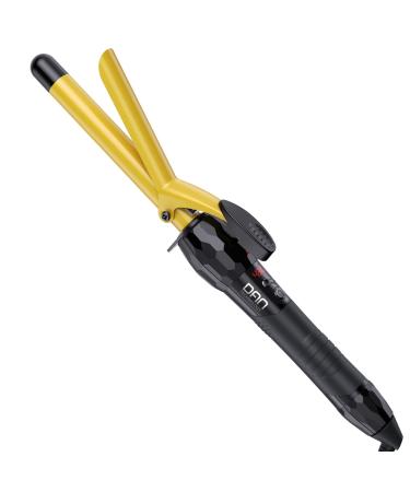 DAN Technology 3/4 Inch Tourmaline Ceramic Hair Curling Iron/Wand with LCD Screen Suitable for Hair DIY Hairdressing Beauty School Hair Salon Fast Heating 60 min Auto Off (Gold Black) 3/4 Inch 19MM Gold Black