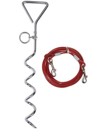 Spiral Stake Ground Anchor for Dog Lead 4 Metres
