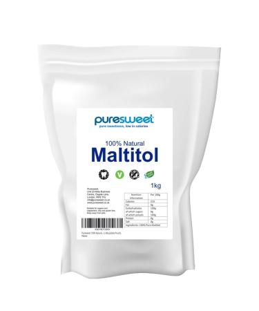 Puresweet 100% Natural Maltitol 1kg Sugar Alternative Non GMO Tooth Friendly Vegan (Recyclable Pouch).