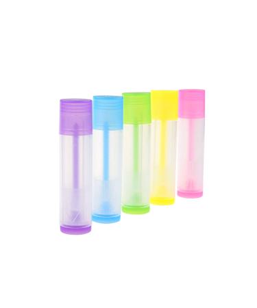 25-Pack Empty Lip Balm Tubes - 5 Colors - DIY Chapstick Containers with Stickers - 5.5 ml - Buy Online on SooperMarket.com