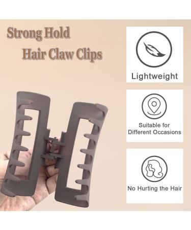 Large Hair Claw Clips 8 Pack - Strong Hold Matte Hair Clamps for Women & Girls - 4 Acrylic & 4 Rectangle Hair Claw Clips for Thick & Thin Hair - Buy Online on SooperMarket.com