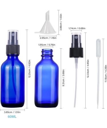 Buy 60ml Blue Spray Bottles - Refillable Travel Fine Fog Spray for Hair Cleaning & Aromatherapy (2-Pack) - Buy Online on SooperMarket.com