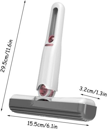 Mini Mop | Mini Portable Short Mop Self-Squeeze Glass Wiper | Hand Wash-Free Strong Absorbent Lazy Cleaning System for Desktops Windowpanes Tablewares White Suit*2 - Buy Online on SooperMarket.com