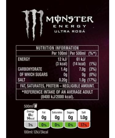 Monster Energy Drink Ultra Rosa 12 x 500ml - Buy Online on SooperMarket.com