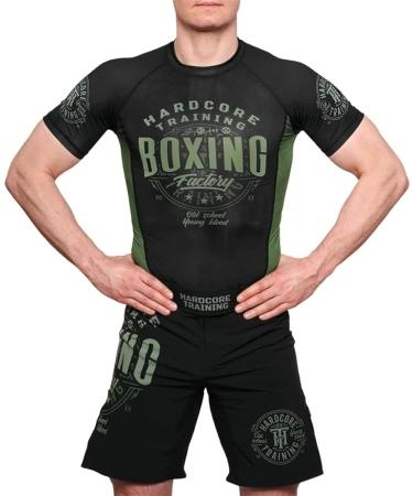 Hardcore Training Men's Boxing Factory Rash Guard | Compression MMA No-Gi BJJ Grappling Base Layer - XX-Large - Buy Online on SooperMarket.com