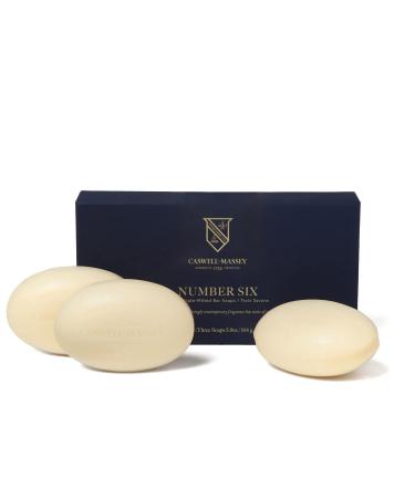 Caswell-Massey Triple Milled Heritage Number Six Three-Soap Set  Scented & Moisturizing Bath Soap For Men & Women  Made In The USA  5.8 Oz (3 Bars) Number Six 3 Count (Pack of 1)